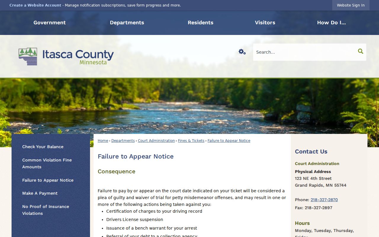 Itasca County bench warrants: the county failure-to-appear notice