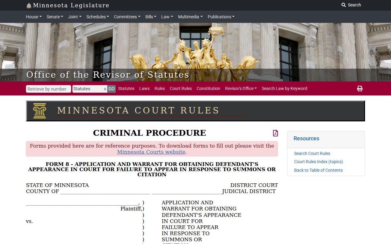 Itasca County bench warrants: the state failure-to-appear warrant form
